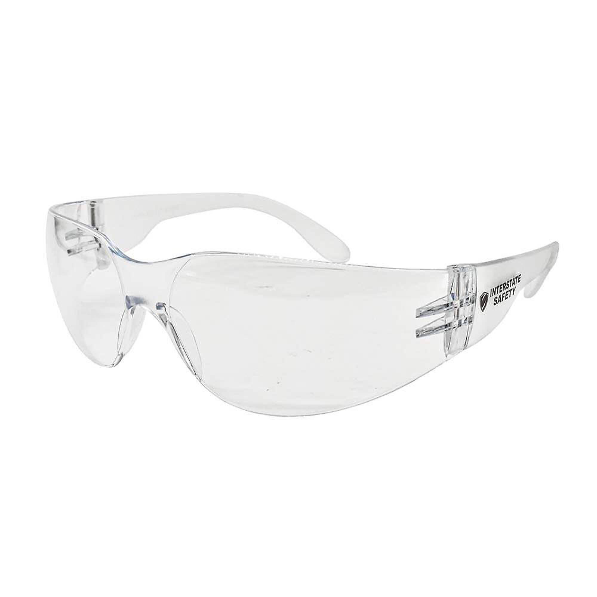 Interstate Safety 40251 Polycarbonate Impact Resistant Safety Glasses, Clear Frame and Lens